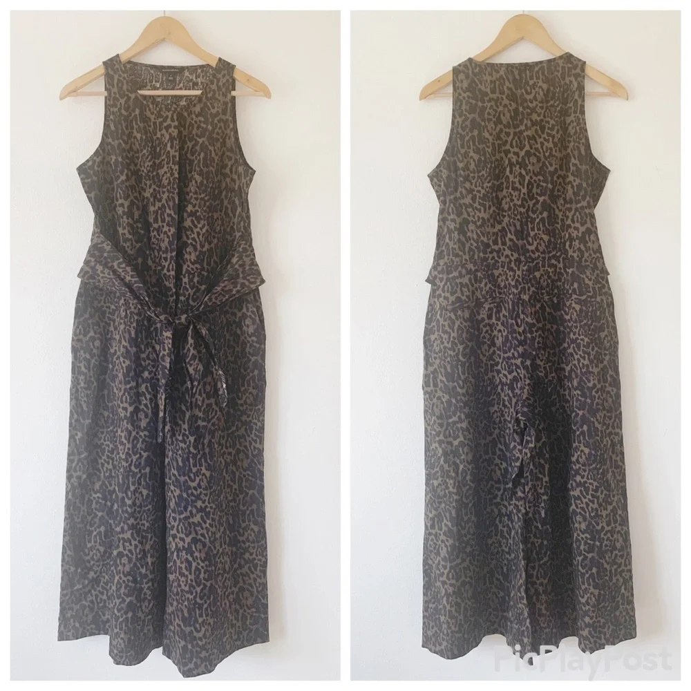 NEW Banana Republic Wide-Leg Jumpsuit in Leopard
